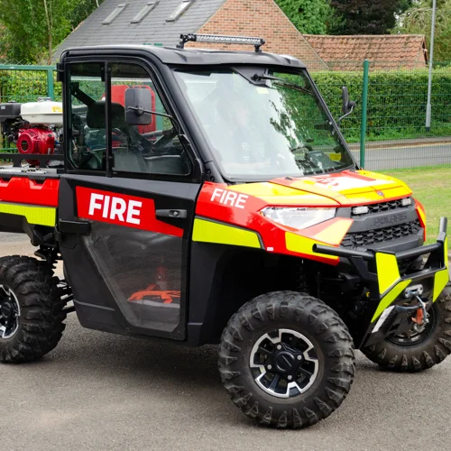 Off road vehichle in fire service colours