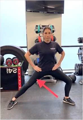 An example of a thigh stretch