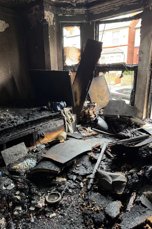 Bedroom destroyed by fire