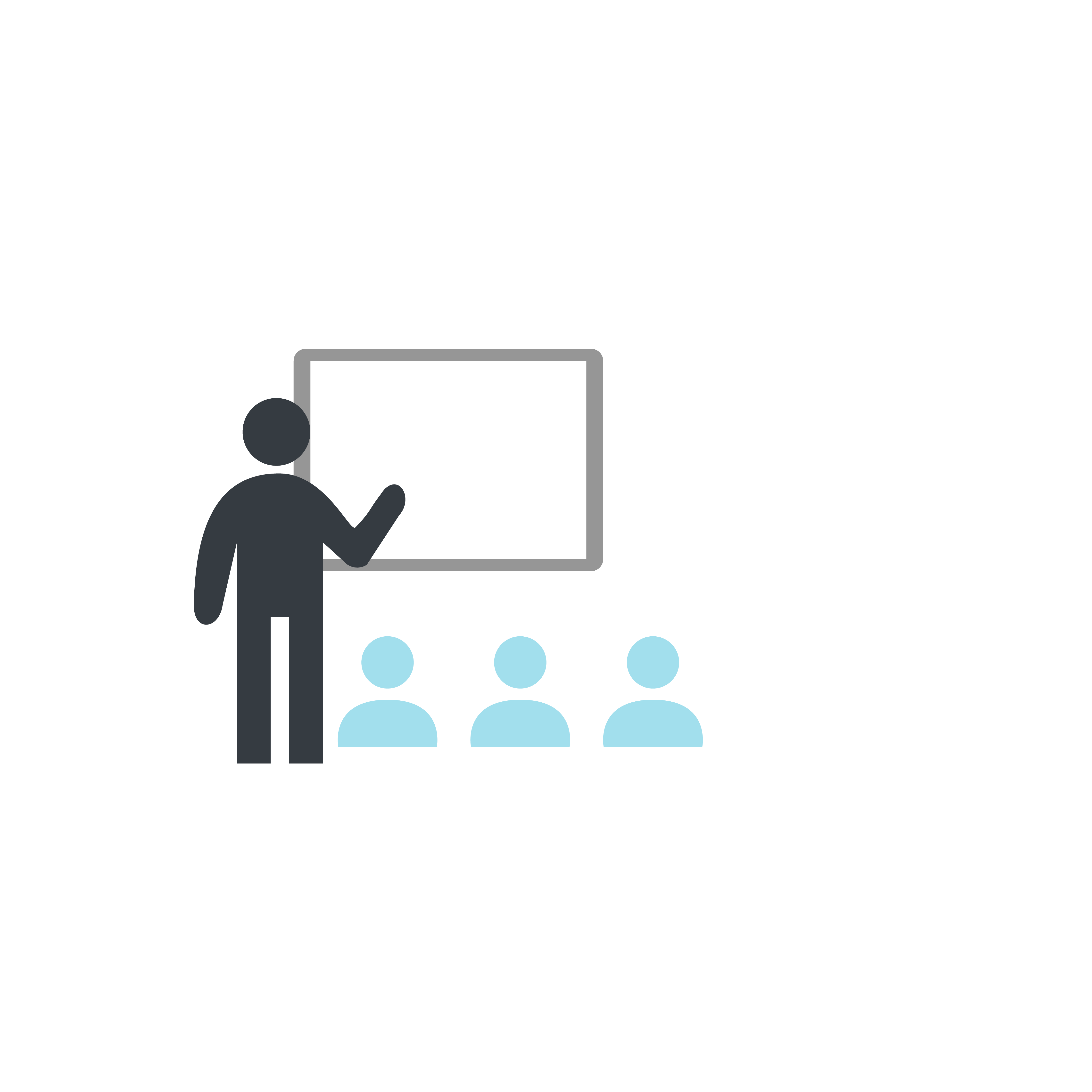 Graphic showing students being instructed by a teacher