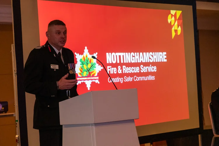 Chief Fire Officer on stage during his speech at our awards ceremony