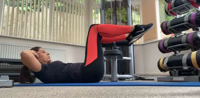 Stating position for the "bicycle" exercise