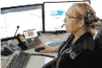 Fire control staff working at a computer