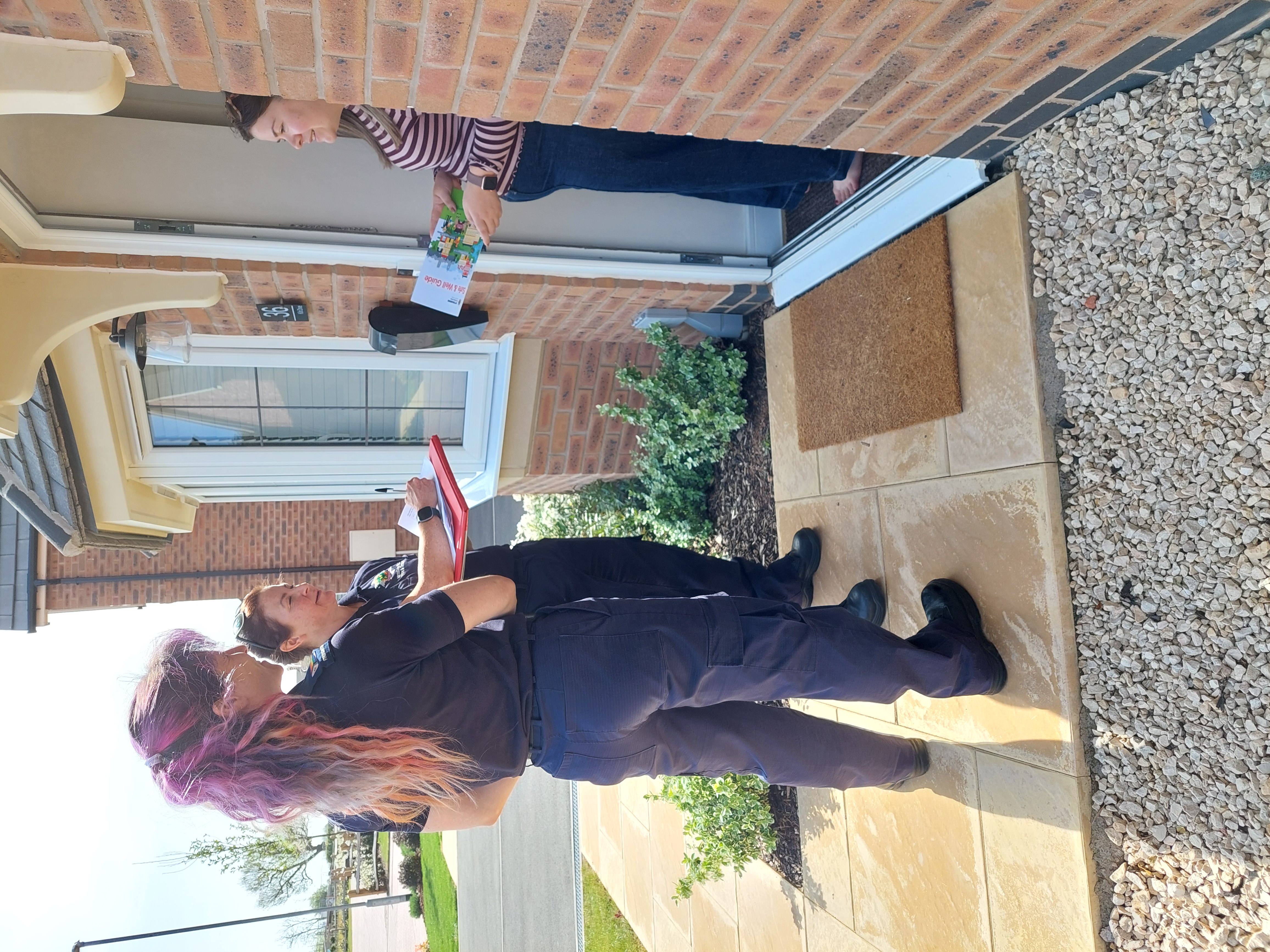 Prevention staff speaks to local residents on their doorstep about the recent fire in Sutton Bonington