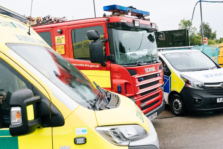 Ambulance, Fire Engine and Police car