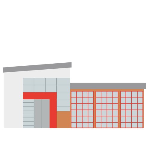 Graphical drawing of a fire station