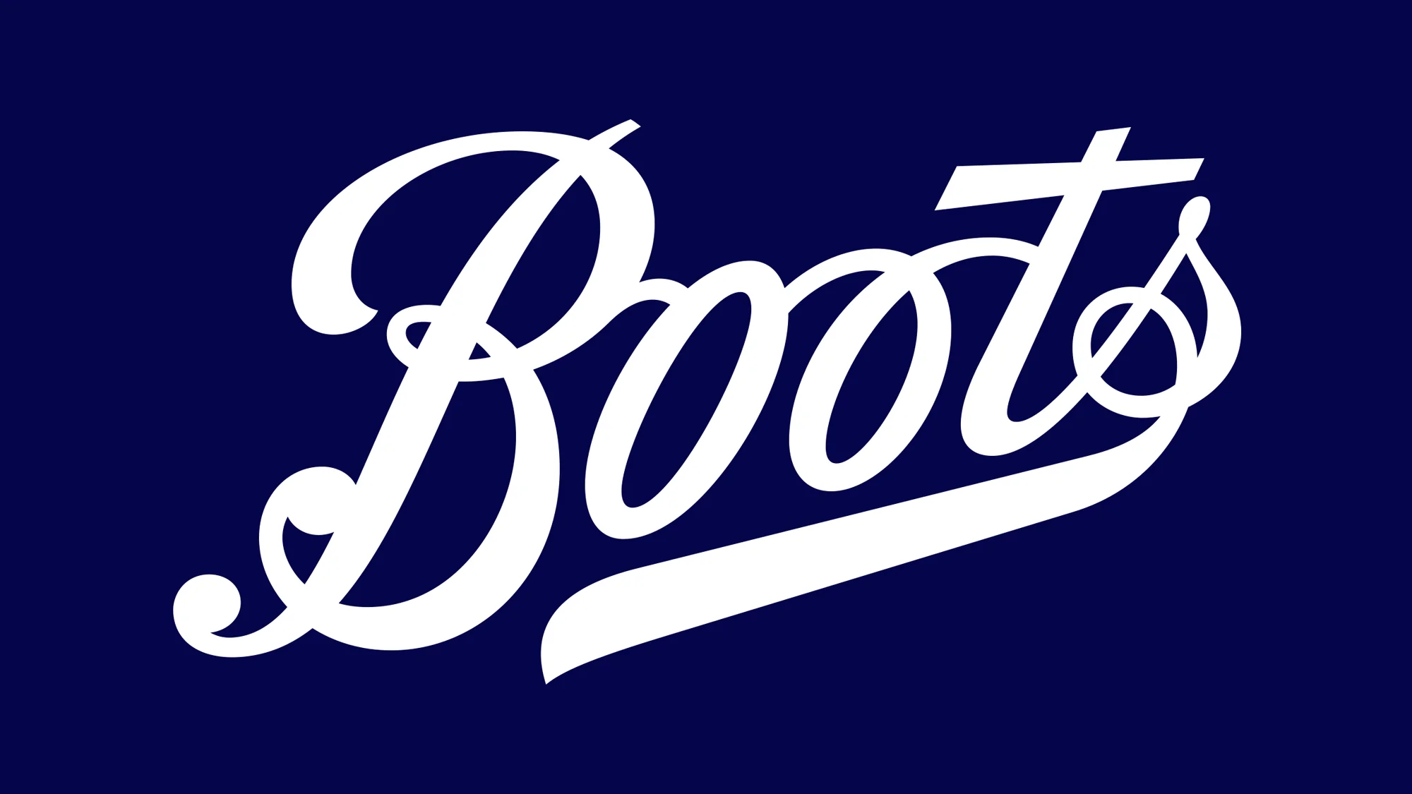 Boots logo, white text on a blue background