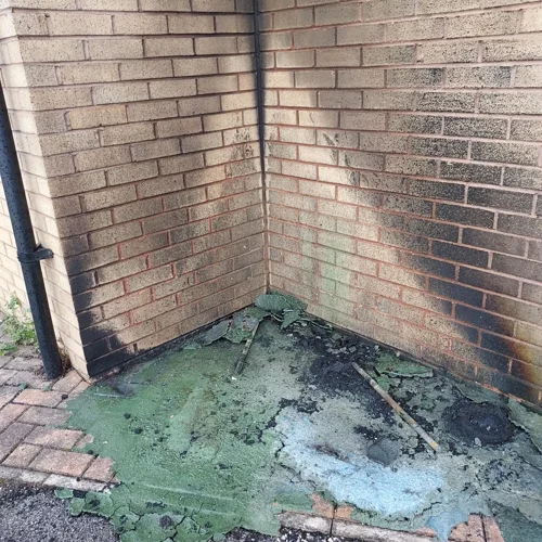 Damage caused by bin fire