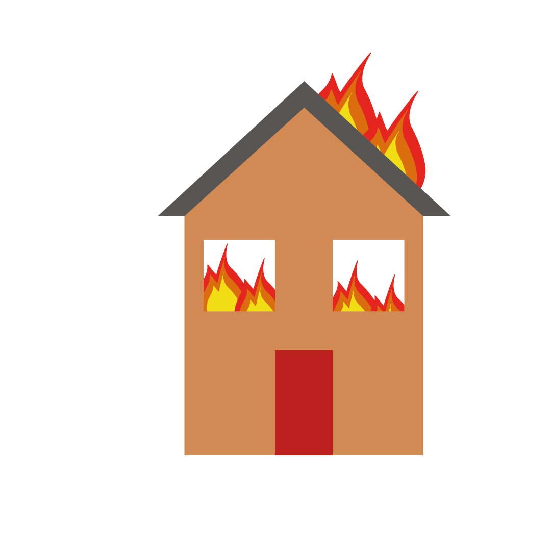 Graphic of a house fire