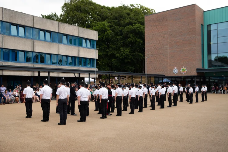 Police Officers on parade at the new Joint Headquarters
