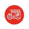 Graphic of a fire engine in a red circle