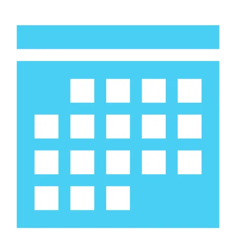 Blue graphic of a calendar