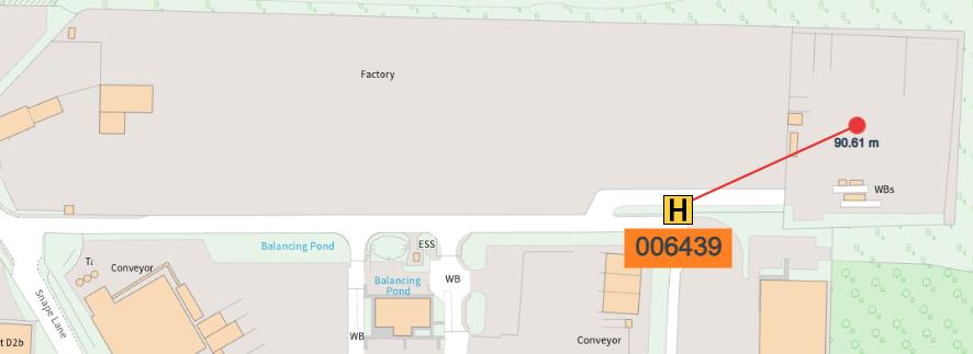 Map showing the location of the nearest hydrant on Snapes Lane, Bircotes.