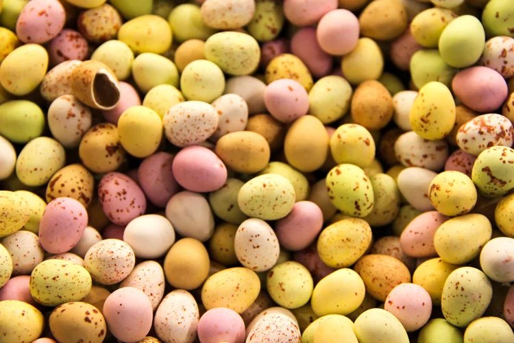 Image of lots of chocolate mini eggs