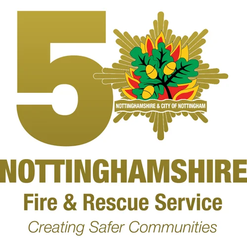 Nottinghamshire fire and rescue service 50 year logo