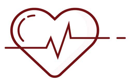 Drawing of a heart with a heartbeat going across it
