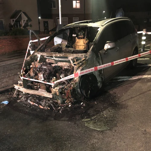Car destroyed by fire