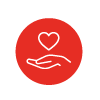 Graphic of a hand holding a heart inside a red circle
