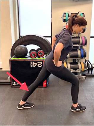 Demonstration of a calf stretch