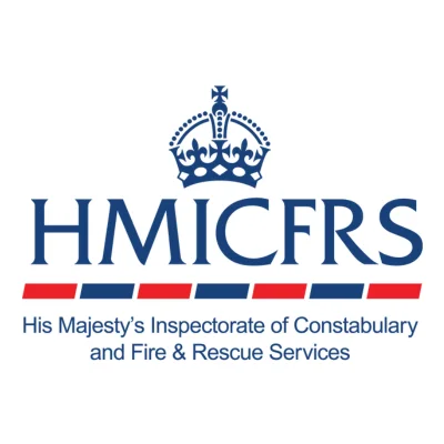 his majesty's inspectorate of constabulary and fire and rescue services logo, reading 'HMICFRS, making communities safer'.
