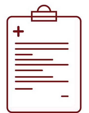 Drawing of a clip board with medical notes on