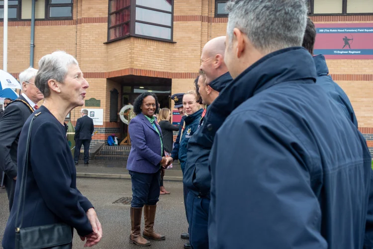 Vice Lord-Lieutenant and the High Sheriff speak to firefighters