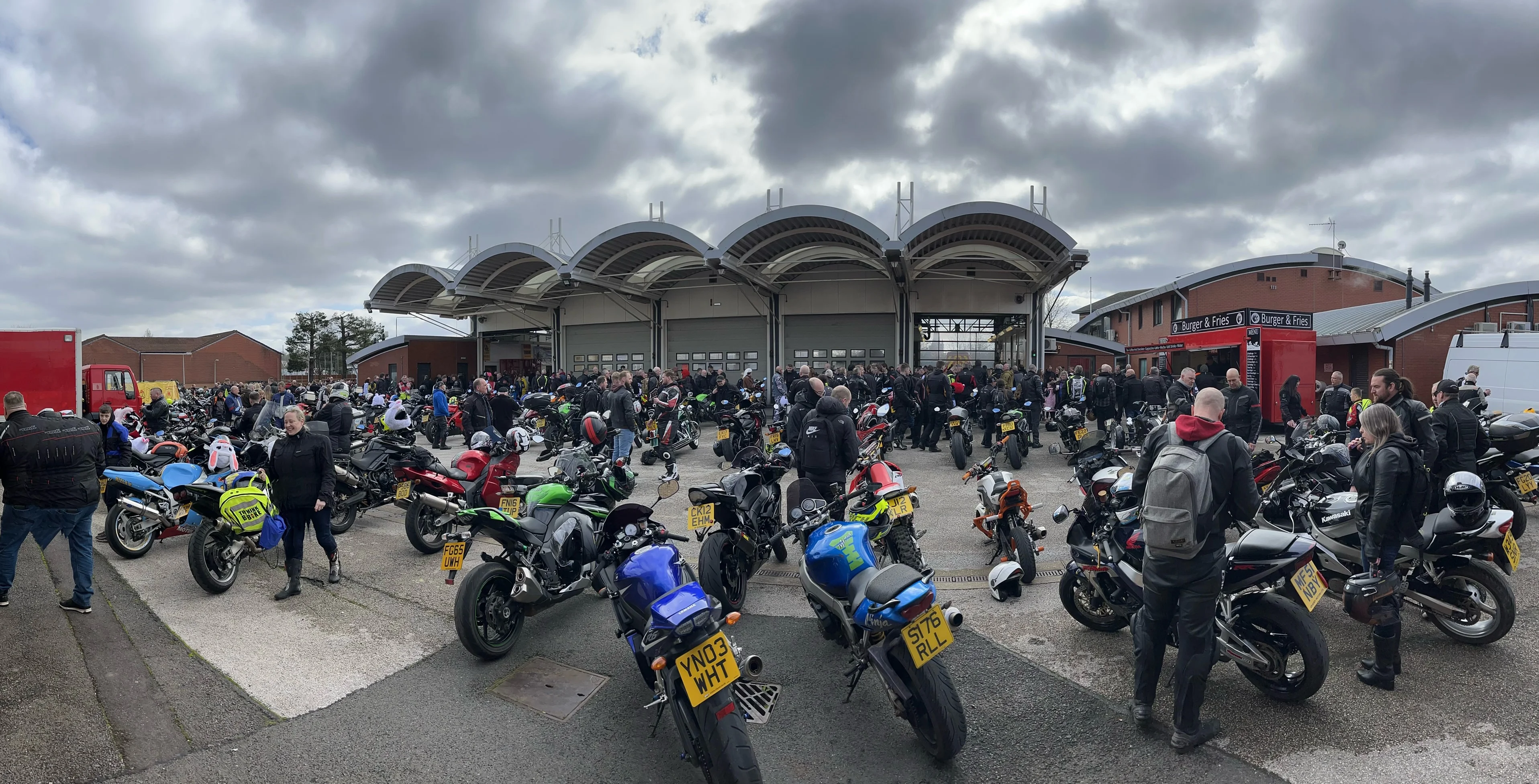 motorbikes at Mansfield fire station