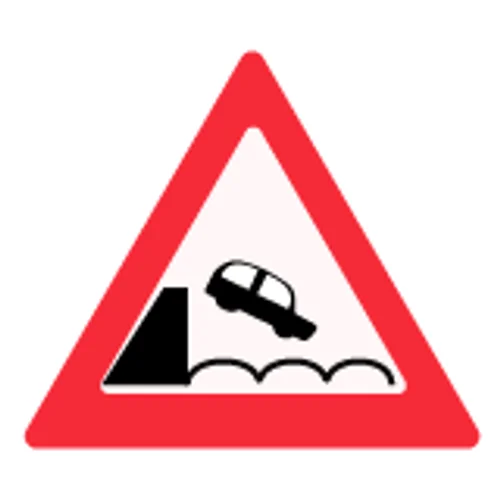 Red triangle road safety sign