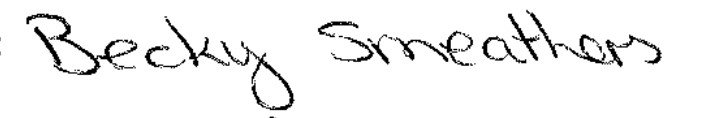 Signature of Becky Smeathers