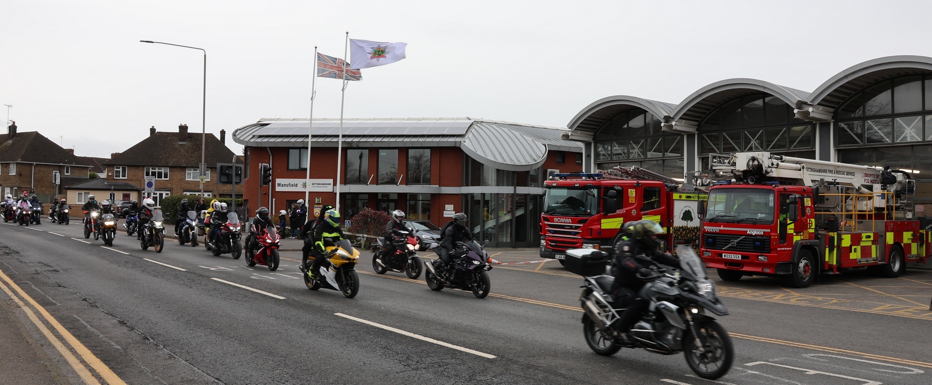 motorcyclists for the annual Egg Run at Mansfield Fire Station