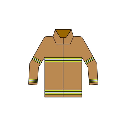 Graphical drawing of a firefighters tunic